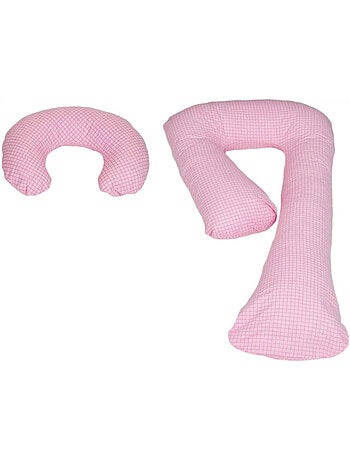 Ensemble coussins pre post natal usages multiples confortable à carreaux