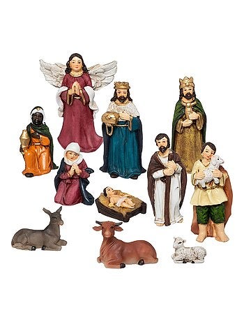 Ensemble de 11 santons de Noël