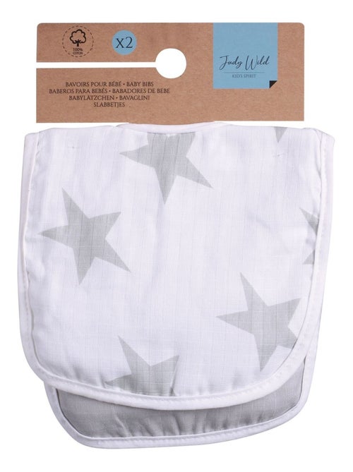 Ensemble de 2 bavoirs bébé 100% coton - Kiabi Ensemble de 2 bavoirs bébé 100% coton - Kiabi