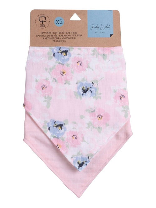 Ensemble de 2 bavoirs bébé 100% coton en forme de bandana - Kiabi Ensemble de 2 bavoirs bébé 100% coton en forme de bandana - Kiabi