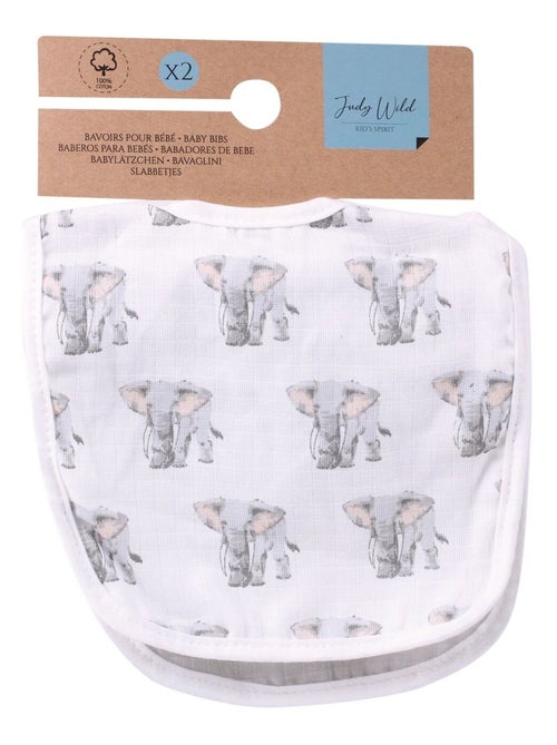 Ensemble de 2 bavoirs bébé 100% coton - Kiabi Ensemble de 2 bavoirs bébé 100% coton - Kiabi