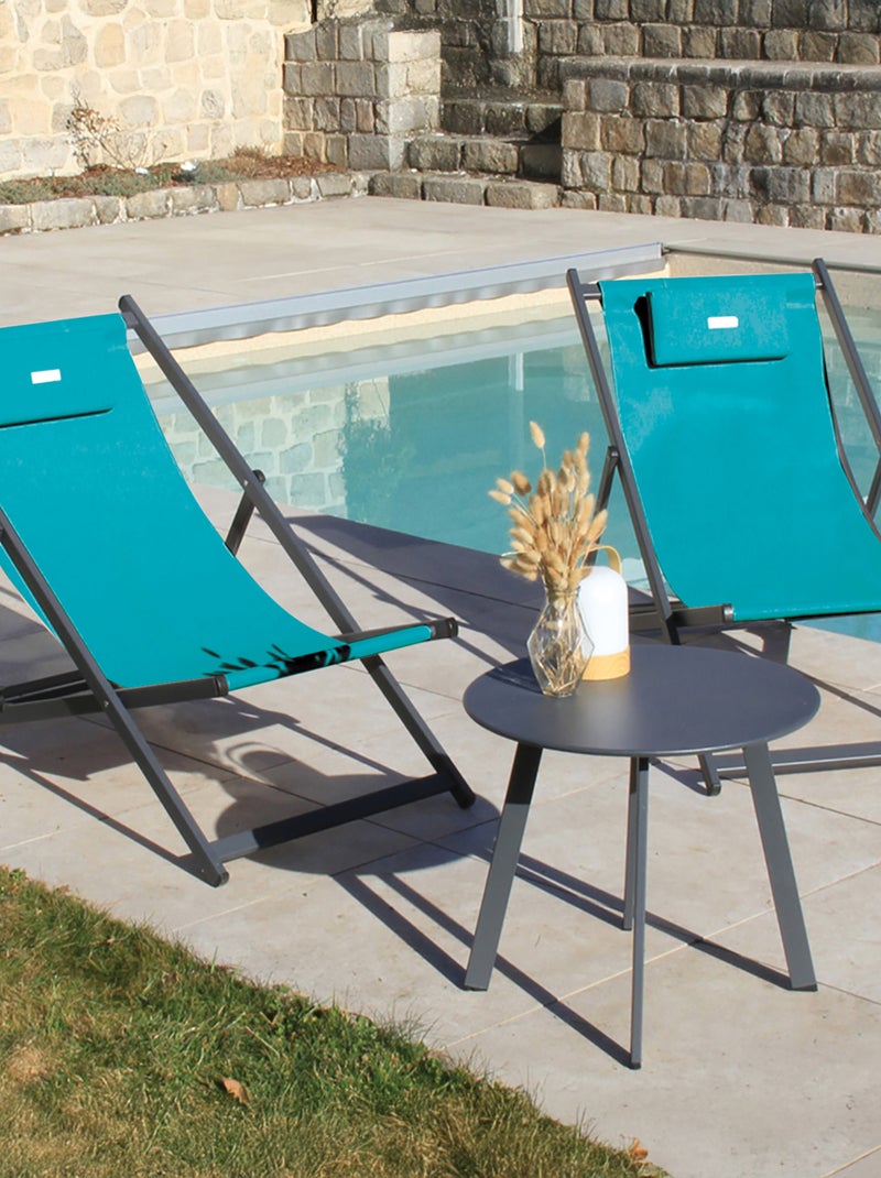 Ensemble de 2 chiliennes ATHOS Bleu canard - Kiabi