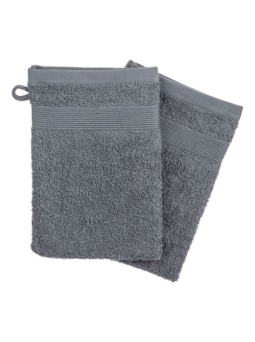 Ensemble de 2 gants de toilette en coton - Kiabi