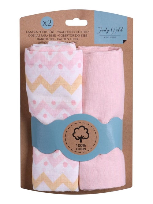 Ensemble de 2 langes enfant 100% coton - Kiabi Ensemble de 2 langes enfant 100% coton - Kiabi