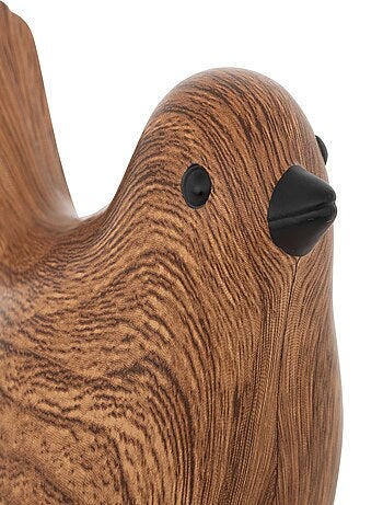 Ensemble de 2 oiseaux en céramique imitation bois