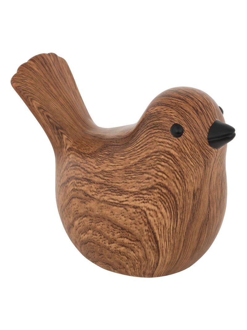 Ensemble de 2 oiseaux en céramique imitation bois Marron - Kiabi