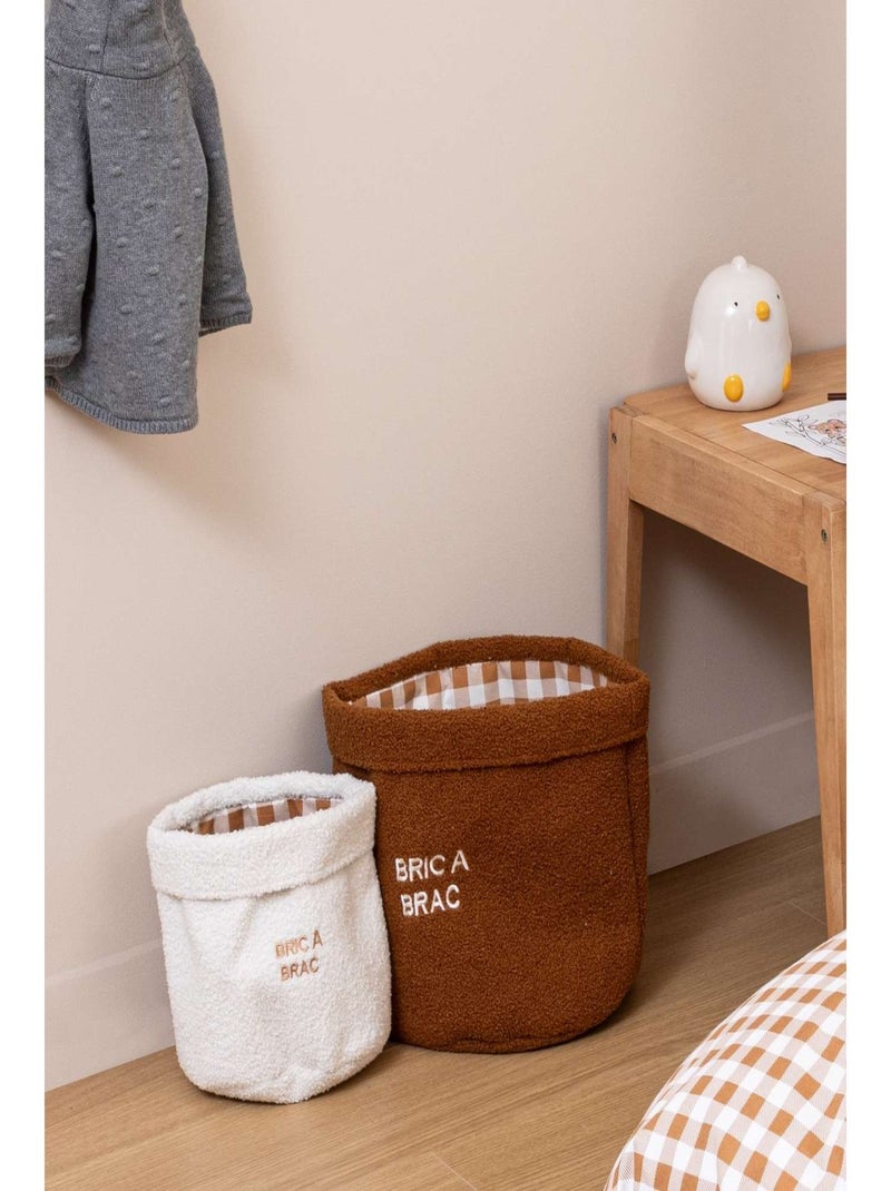 Ensemble de 2 paniers de rangement en bouclette CALI Blanc - Kiabi