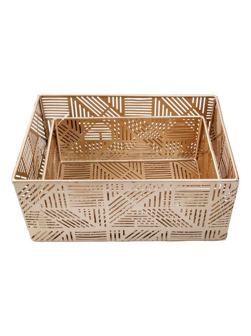 Ensemble de 2 paniers de rangement en métal ajouré ART DÉCO - Kiabi
