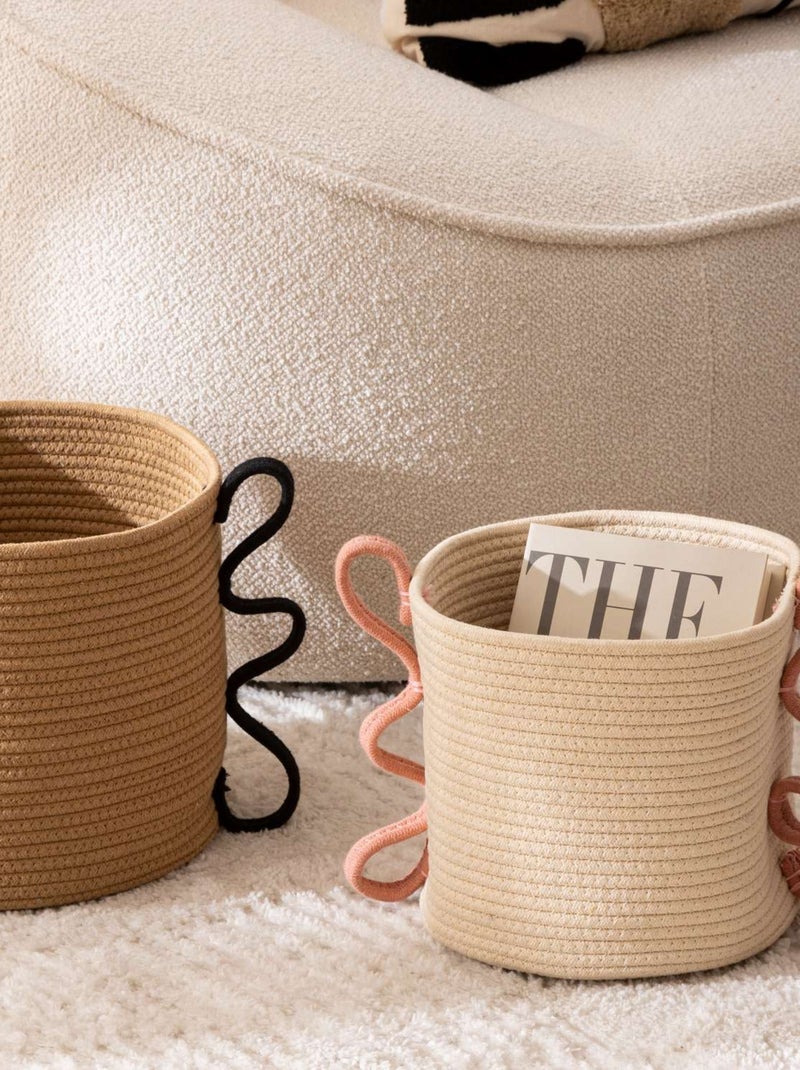 Ensemble de 2 paniers en coton et polyester Beige - Kiabi