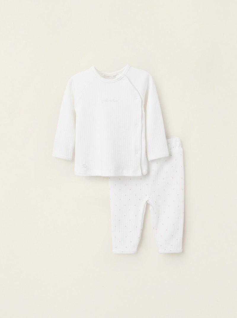 Ensemble de 2 Pièces Côtelées Blanc - Kiabi