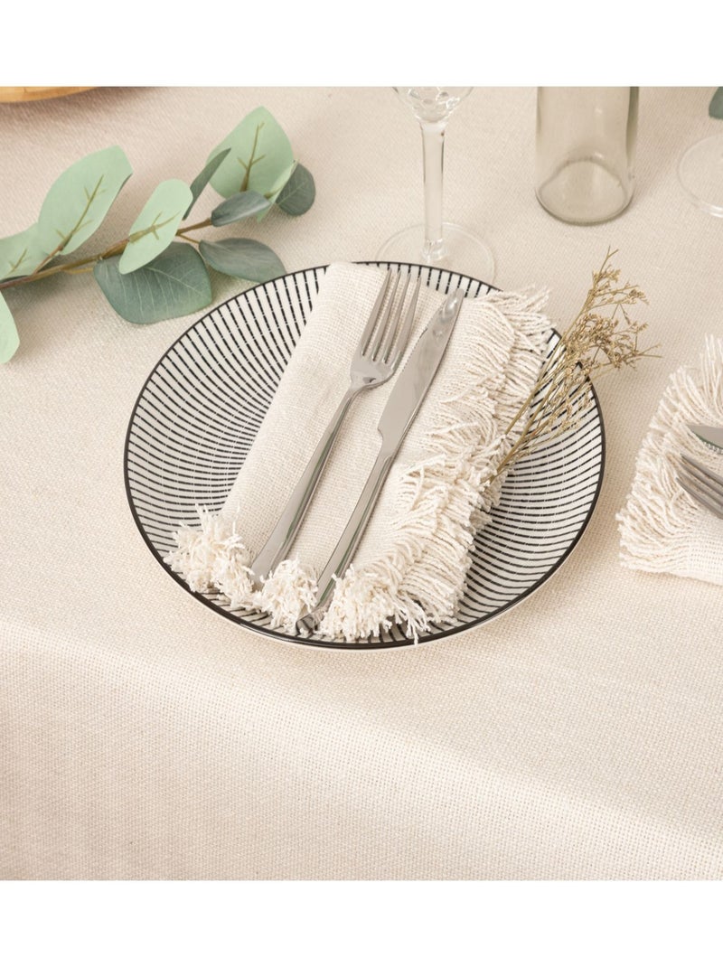 Ensemble de 2 serviettes de table à franges MAHA Blanc - Kiabi