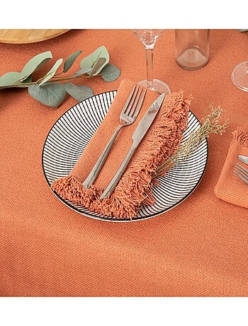 Ensemble de 2 serviettes de table à franges MAHA
