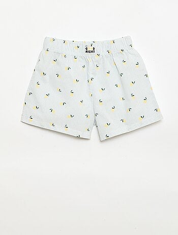 Ensemble de 2 shorts de nuit en popeline de coton