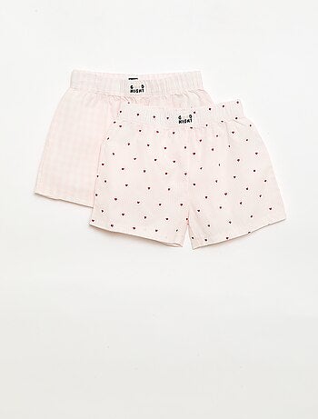 Ensemble de 2 shorts de nuit en popeline de coton