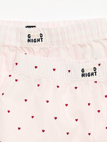 Ensemble de 2 shorts de nuit en popeline de coton