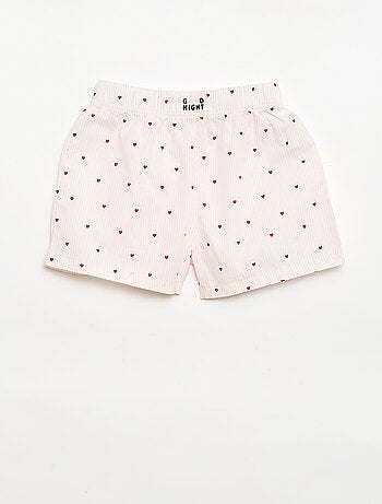 Ensemble de 2 shorts de nuit en popeline de coton