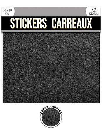 Ensemble de 2 stickers carrés effet ardoise