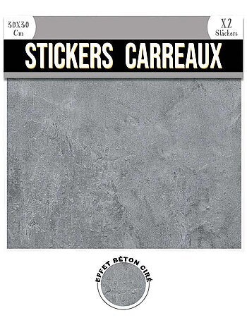 Ensemble de 2 stickers carrés effet béton ciré