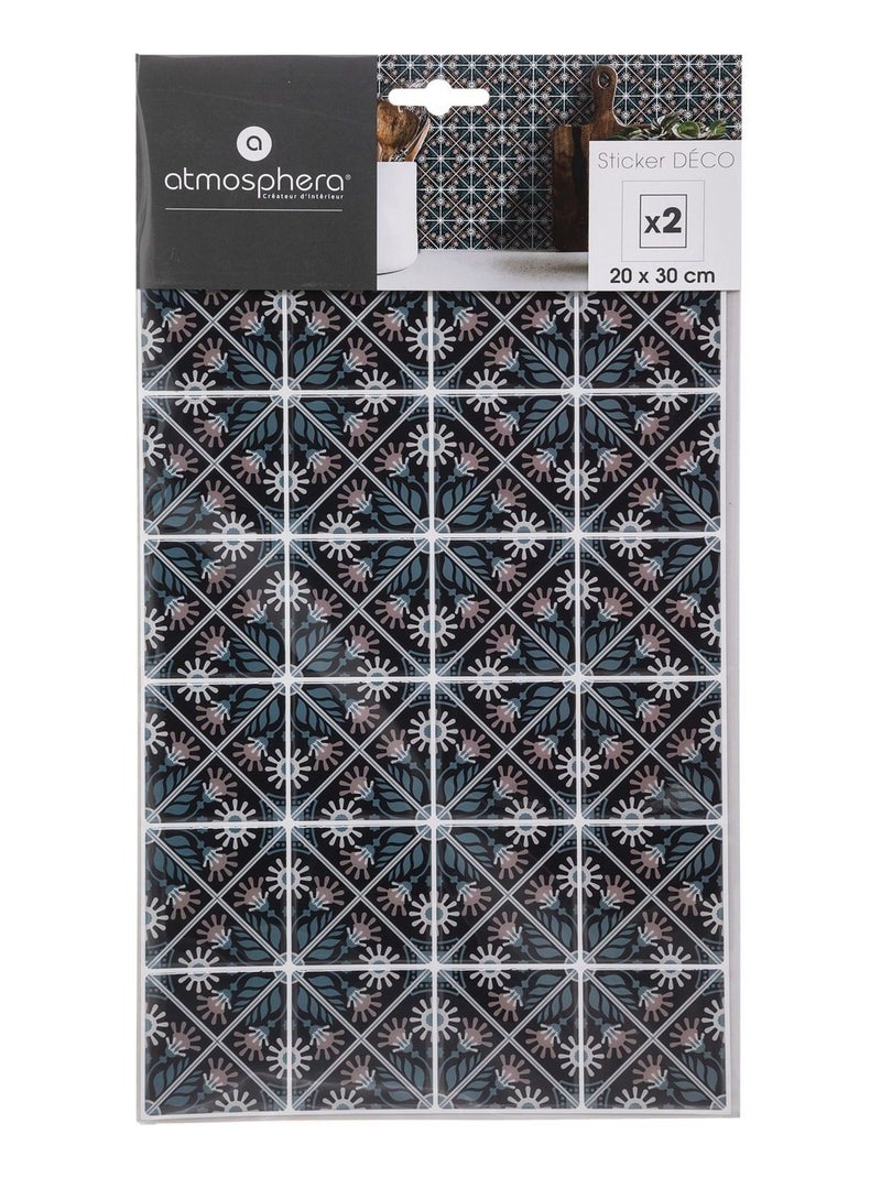 Ensemble de 2 stickers effet mosaïque Noir - Kiabi