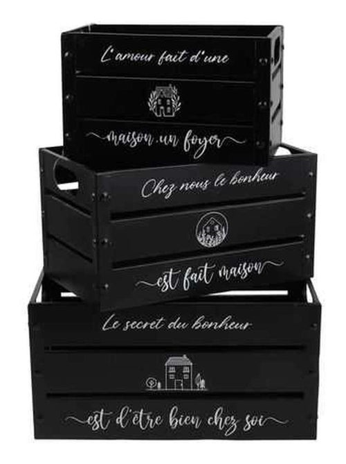 Ensemble de 3 caisses de rangement en métal - Kiabi