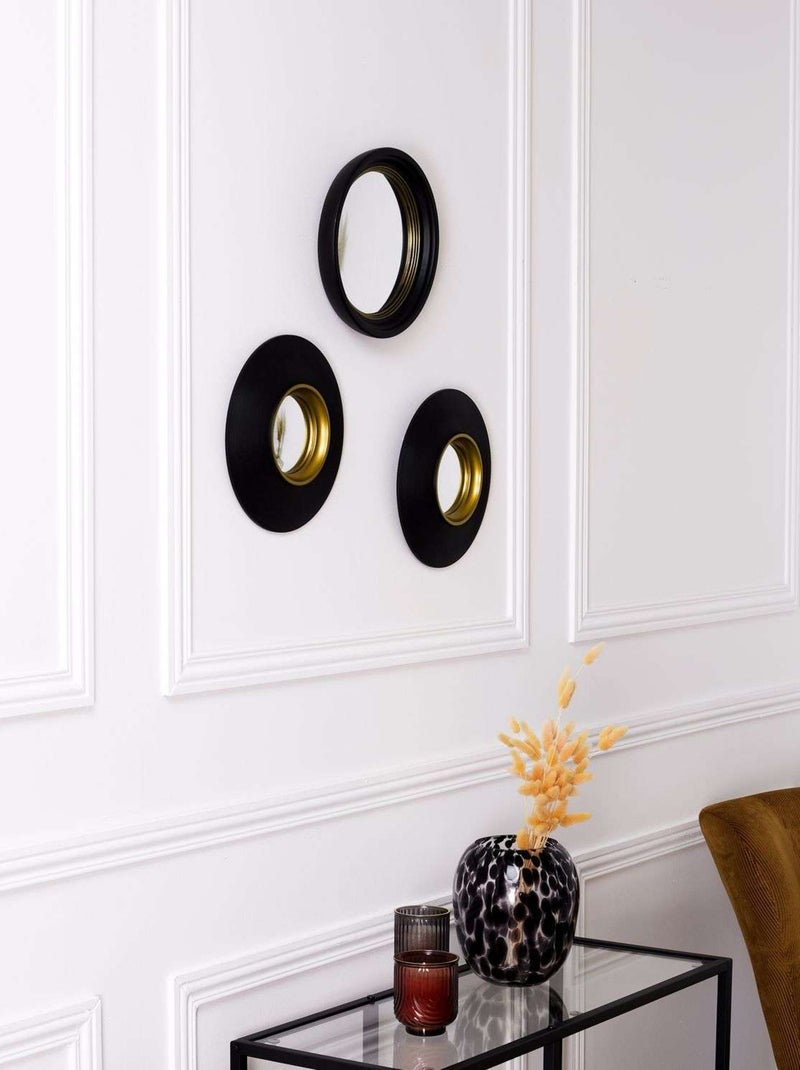 Ensemble de 3 miroirs convexes OKO Noir - Kiabi