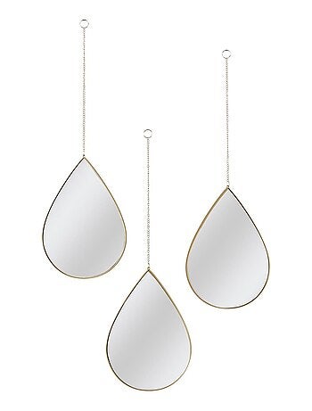 Ensemble de 3 miroirs gouttes suspendus SIXTE