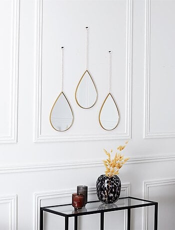 Ensemble de 3 miroirs gouttes suspendus SIXTE