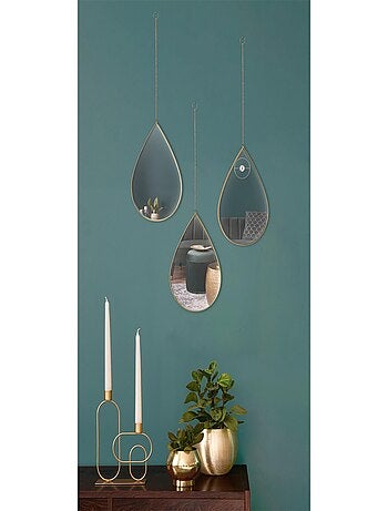 Ensemble de 3 miroirs gouttes suspendus SIXTE