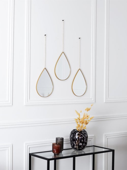 Ensemble de 3 miroirs gouttes suspendus SIXTE - Kiabi