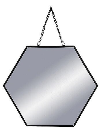 Ensemble de 3 miroirs Hexa chaîne noir