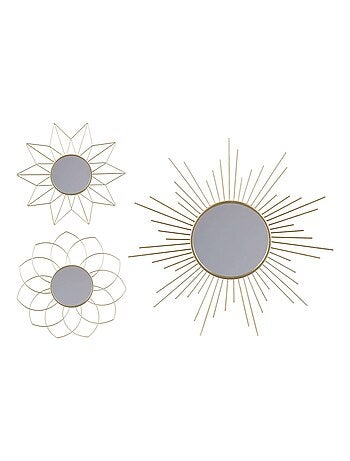 Ensemble de 3 miroirs muraux en métal