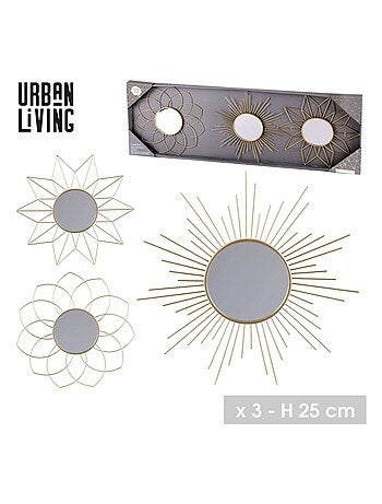 Ensemble de 3 miroirs muraux en métal