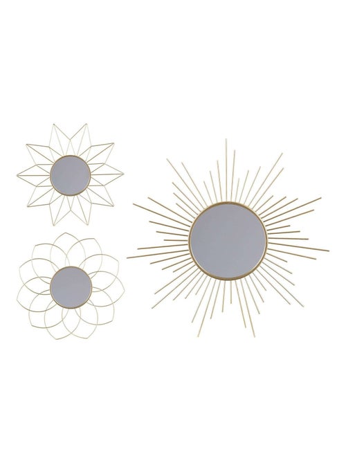 Ensemble de 3 miroirs muraux en métal - Kiabi