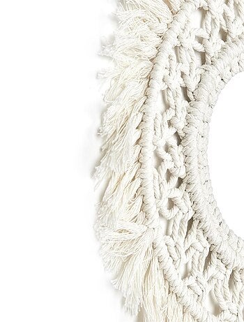 Ensemble de 3 miroirs ronds en macramé BOHO