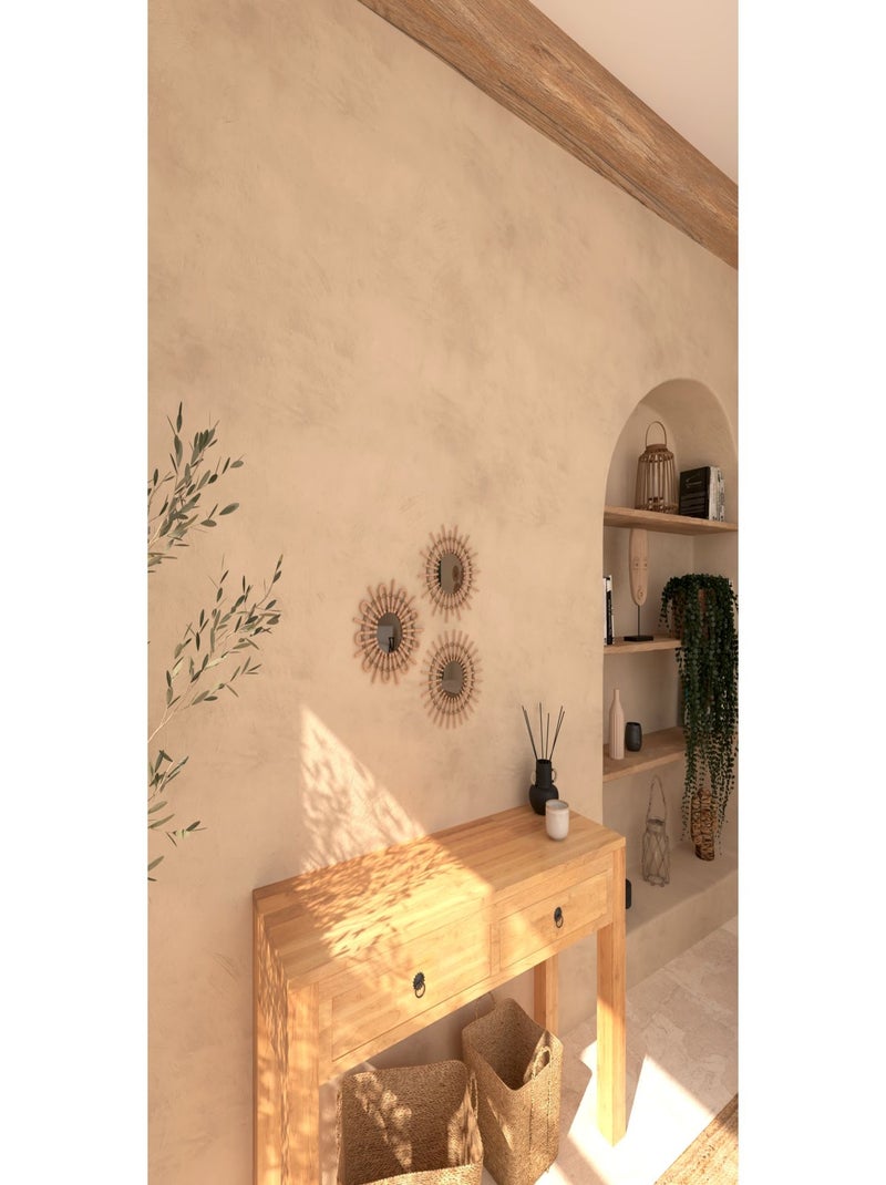 Ensemble de 3 miroirs soleil en rotin AIDA Beige - Kiabi