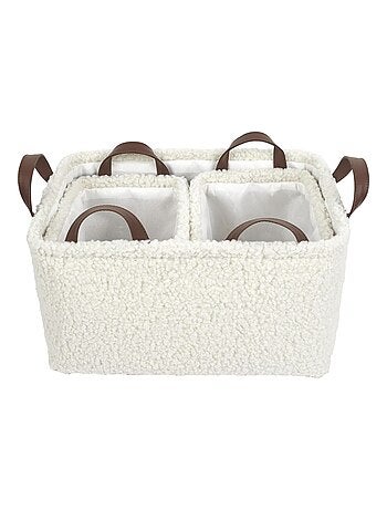 Ensemble de 3 paniers de rangement en bouclette
