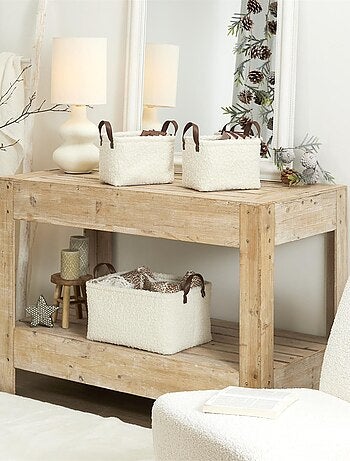 Ensemble de 3 paniers de rangement en bouclette