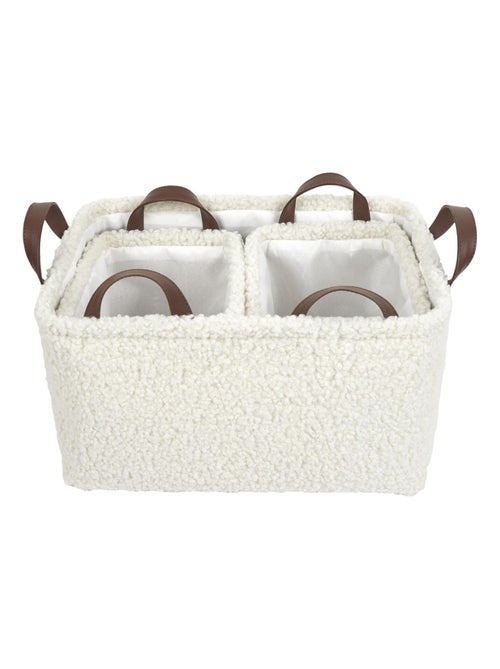 Ensemble de 3 paniers de rangement en bouclette - Kiabi