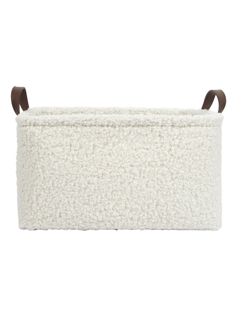 Ensemble de 3 paniers de rangement en bouclette Blanc - Kiabi