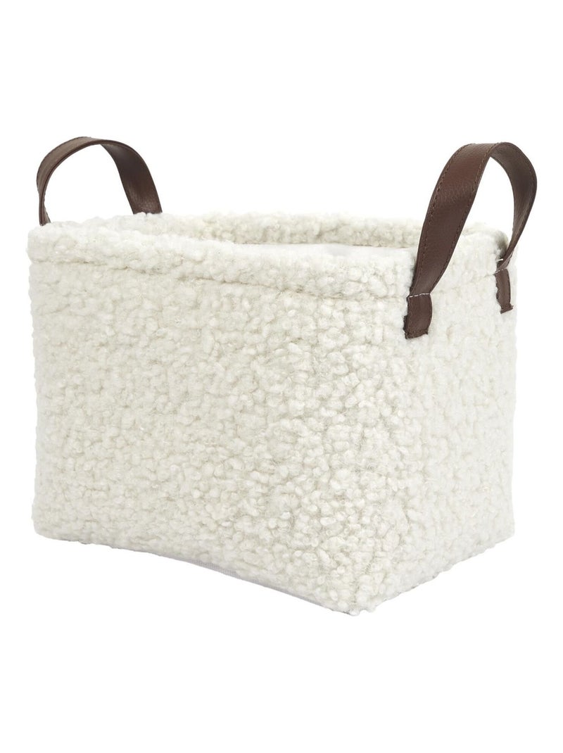 Ensemble de 3 paniers de rangement en bouclette Blanc - Kiabi