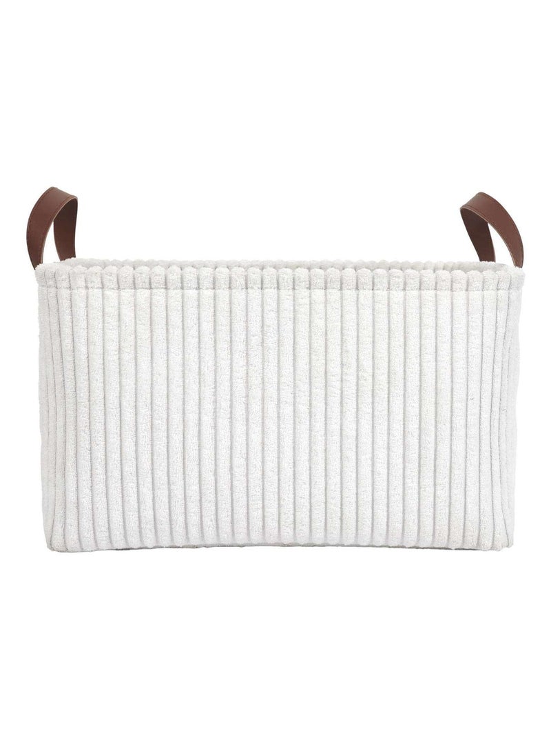 Ensemble de 3 paniers de rangement en velours côtelé Blanc - Kiabi