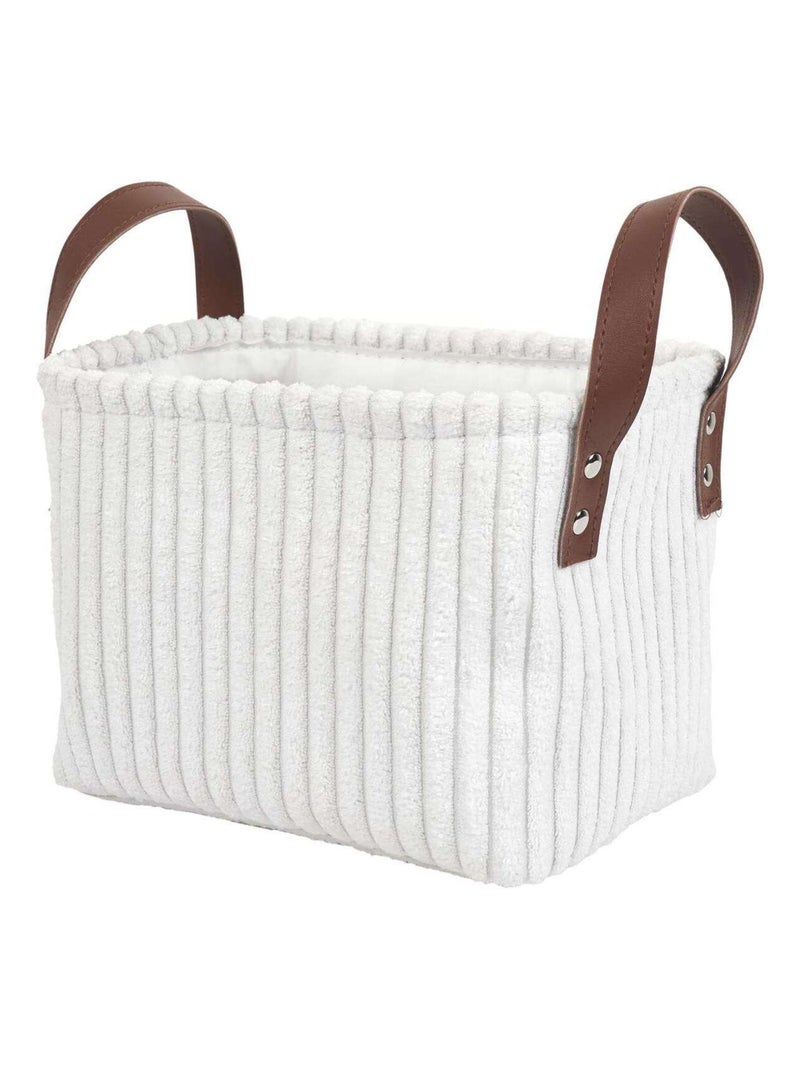 Ensemble de 3 paniers de rangement en velours côtelé Blanc - Kiabi