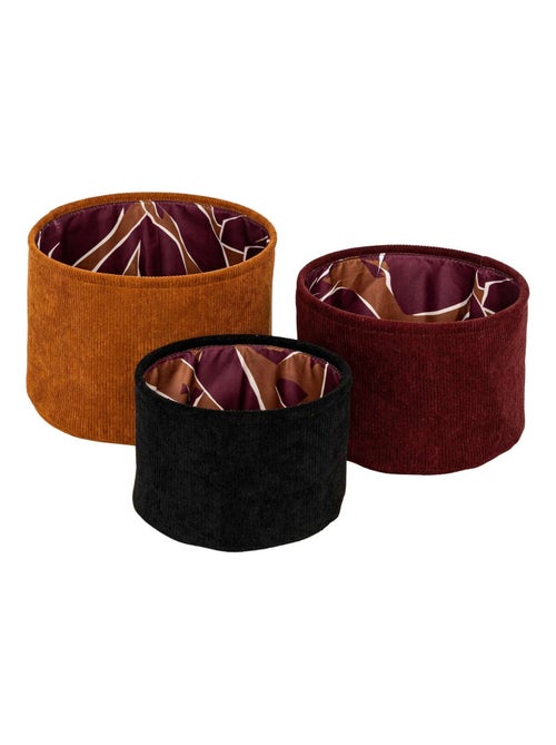 Ensemble de 3 paniers en velours AUTOMNE - Kiabi