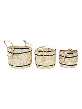 Ensemble de 3 paniers ronds en fibre de maïs
