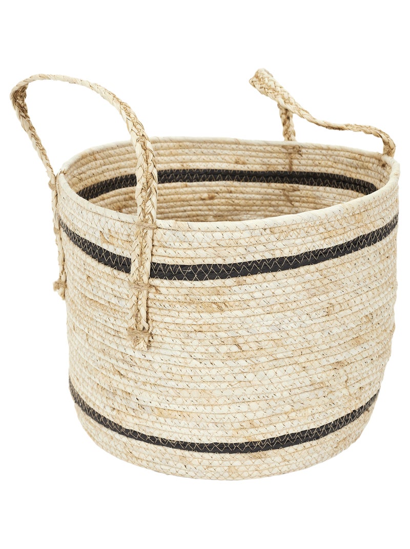 Ensemble de 3 paniers ronds en fibre de maïs Beige - Kiabi