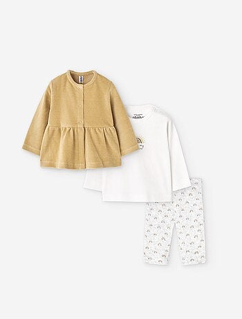 Ensemble de 3 pièces avec des imprimés soleil et arc-en-ciel