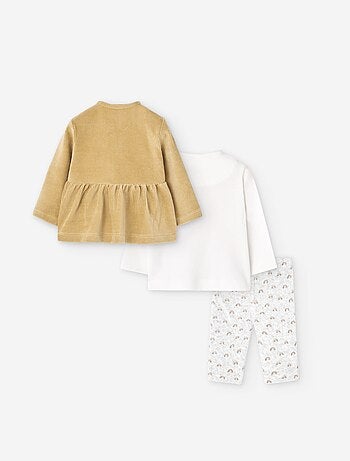 Ensemble de 3 pièces avec des imprimés soleil et arc-en-ciel