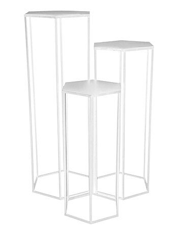 Ensemble de 3 sellettes gigognes en métal THÉO
