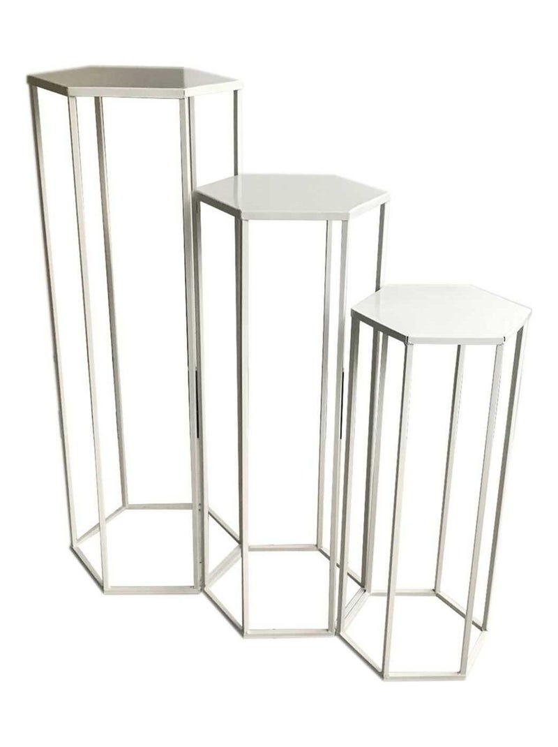 Ensemble de 3 sellettes gigognes en métal THÉO Blanc - Kiabi