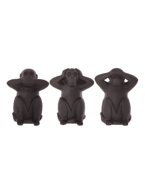 Ensemble de 3 singes sagesse en résine 23 cm - Kiabi